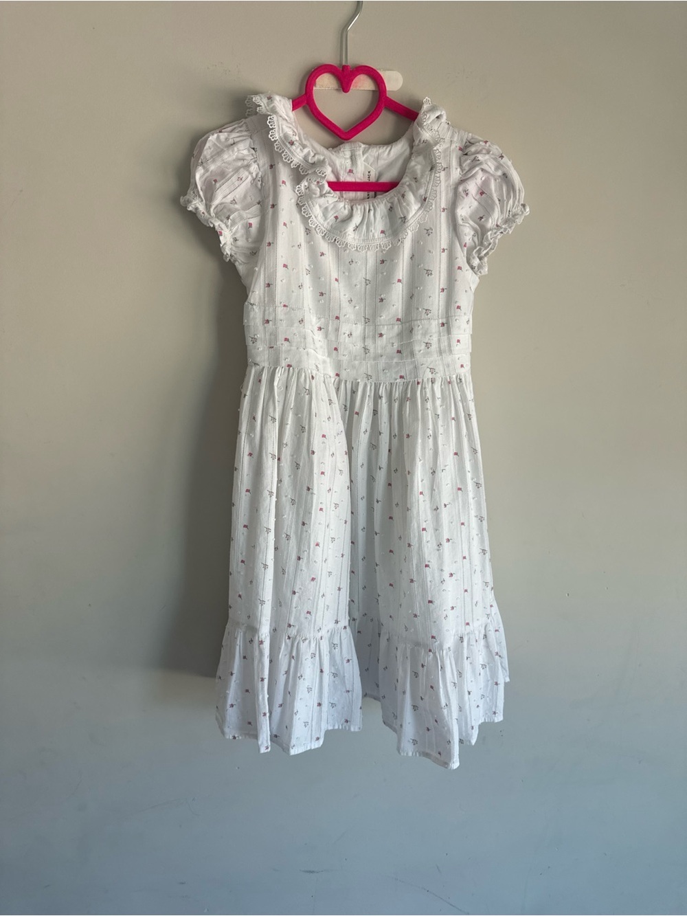 Janie and Jack White Dress with Pink Floral Print